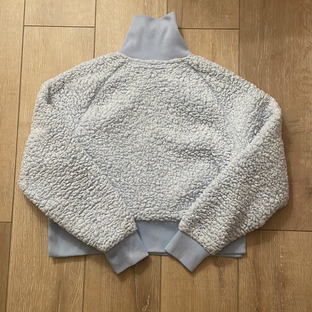 Victoria’s Secret Pink Sherpa Quarter Zip: Morning Sky - Picture 3 of 3